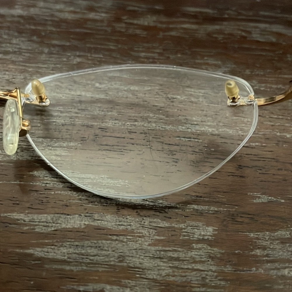 Tiffany Lunettes 23K gold plated T790 C4 gold  52-17 rimless eyeglasses - Picture 7 of 16